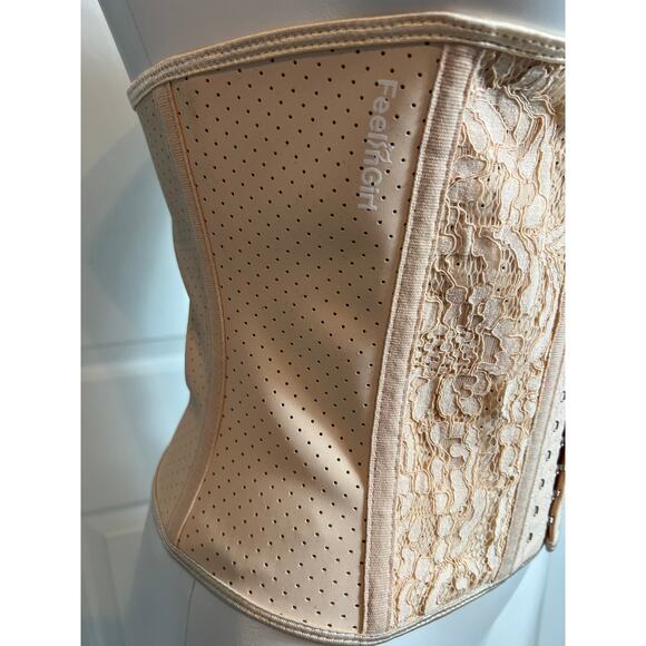 Feelingirl Latex Waist Cincher Corset Cream Size Medium - Picture 2 of 10
